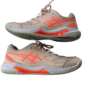 Asics Gel Dedicate 8 Tennis Court Pickleball Shoes Womens Size 9 Tan Orange